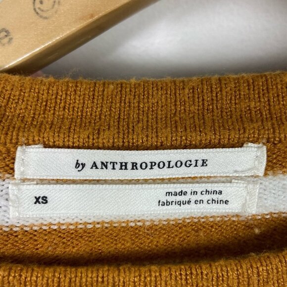 Anthropologie Jillian Flutter Sleeved‎ Top Size XS Stripe Ruffle Knit Bohemian - Picture 5 of 11